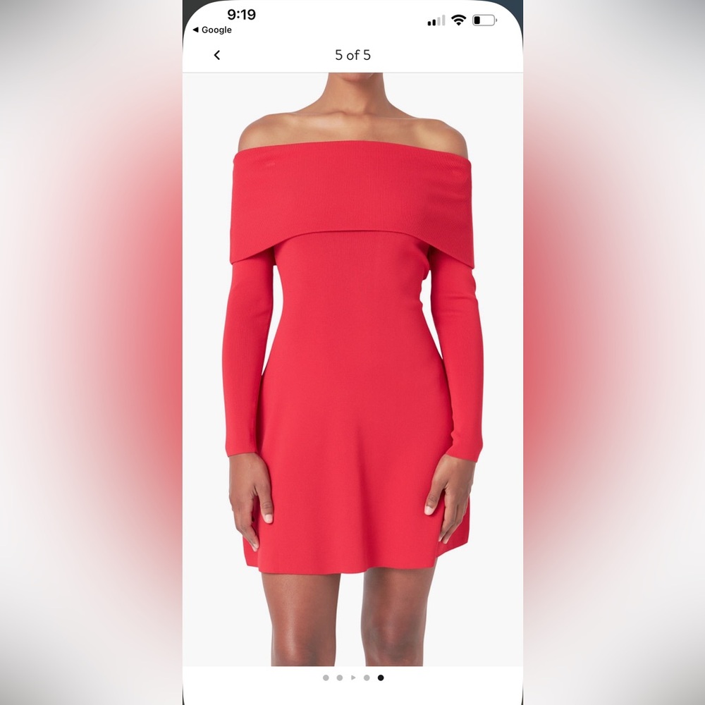 Endless Rose Rued Off-Shoulder thick Knit BodyCon mini dress size small stretch